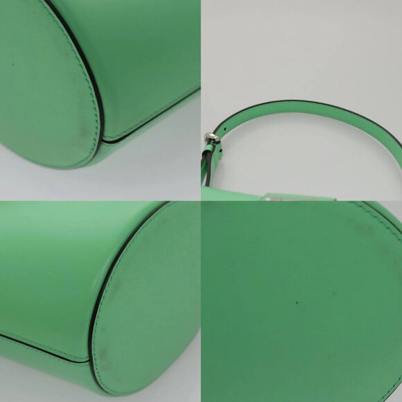 Salvatore Ferragamo Gancini Shoulder Bag Leather Green Silver Auth 107228AV - Picture 13 of 15